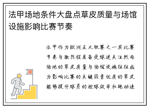法甲场地条件大盘点草皮质量与场馆设施影响比赛节奏